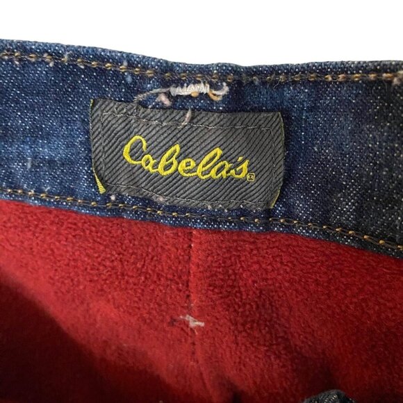 Cabelas Jeans Womens Size14 Blue Flannel Lined Straight Leg Dark Wash Flat Front - Picture 2 of 13